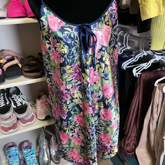Floral Satin Slip Dress - Picture 1 of 4